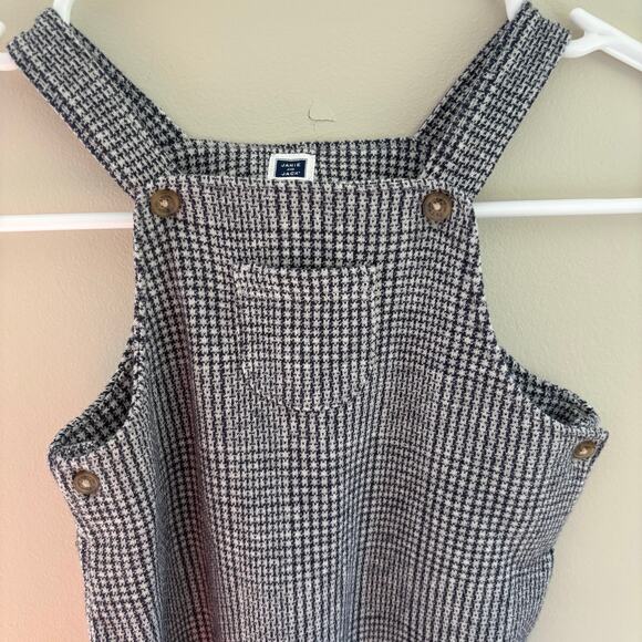 Janie and Jack Houndstooth Cotton Blend Overalls Size 12-18 months - Picture 2 of 6